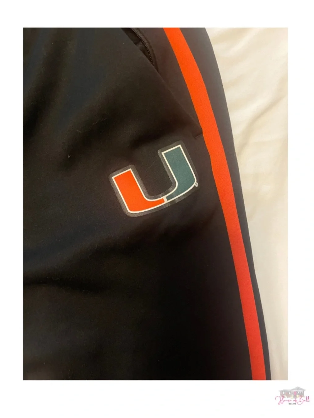 Adidas Miami Hurricanes Track Pants Mens XL Black Orange Sideline Athletic
